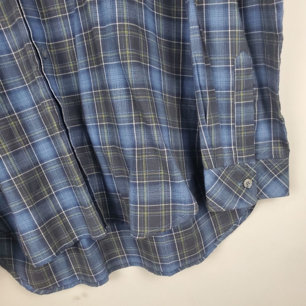 COASTAORO Plaid Long Sleeve Button Down Shirt Multi Color Collared Casual Dress - Picture 2 of 5